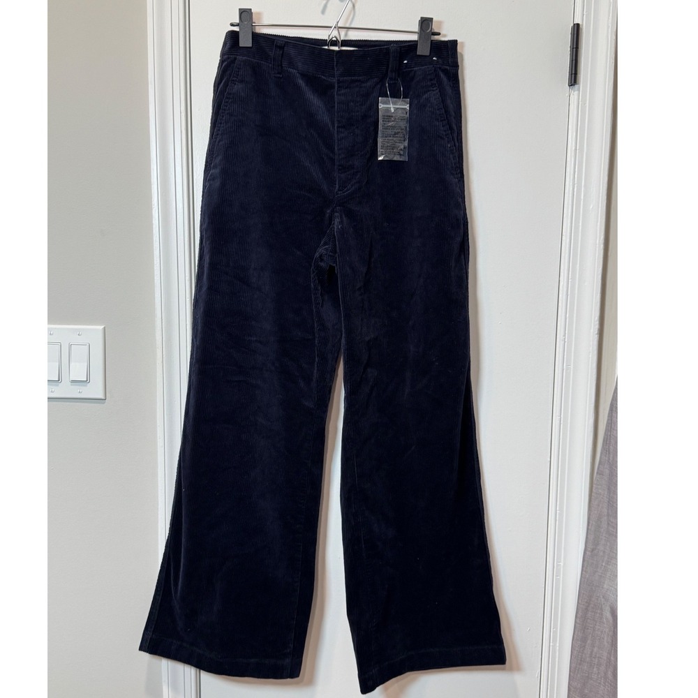 Uniqlo x Comptoir des Cotonniers Navy Corduroy Wide Leg Pants Size M 28-29 NWOT